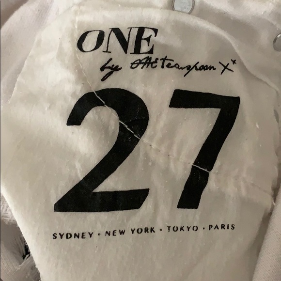 NWT Trashed Freebird One Teaspoon white denim jean - Picture 3 of 4